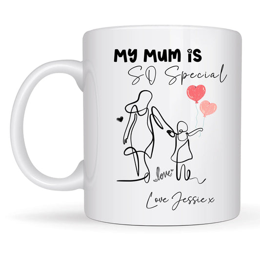 abstract mother and daughter mug