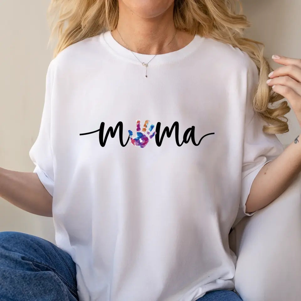 custom handprint mum shirt UK