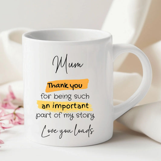 Custom name Blooming Thanks coffee mug UK