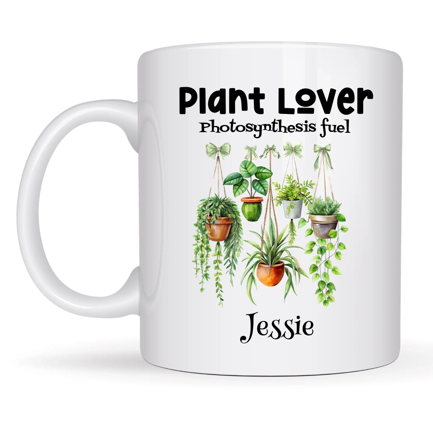 Personalised plant mug with photosynthesis fuel caption
