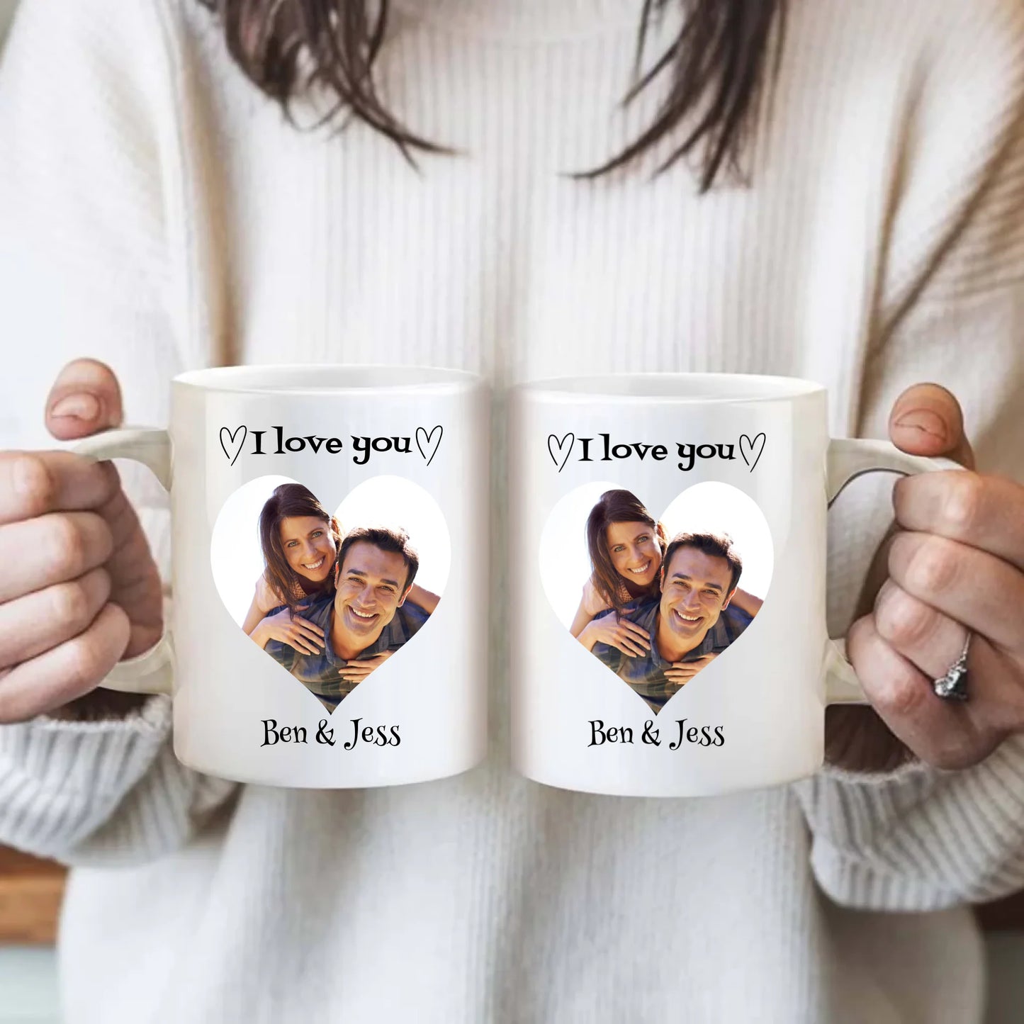 Romantic couple’s photo personalised mug