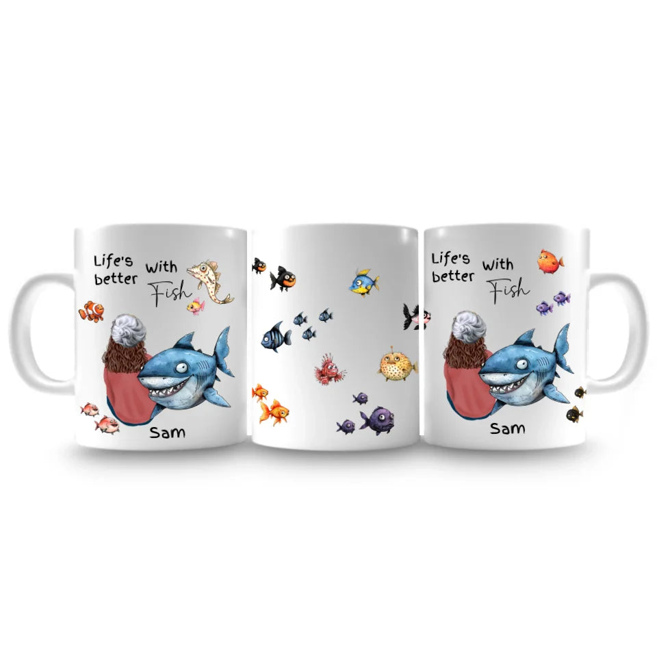 mug with aquatic design