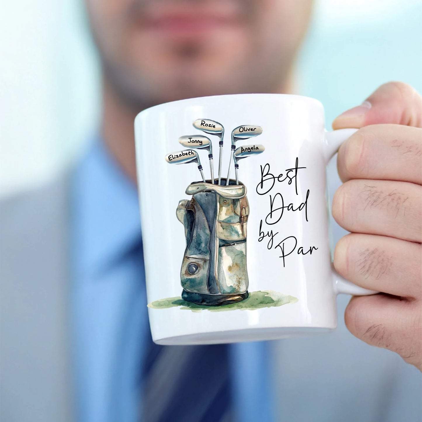 Golf-themed personalised coffee mug