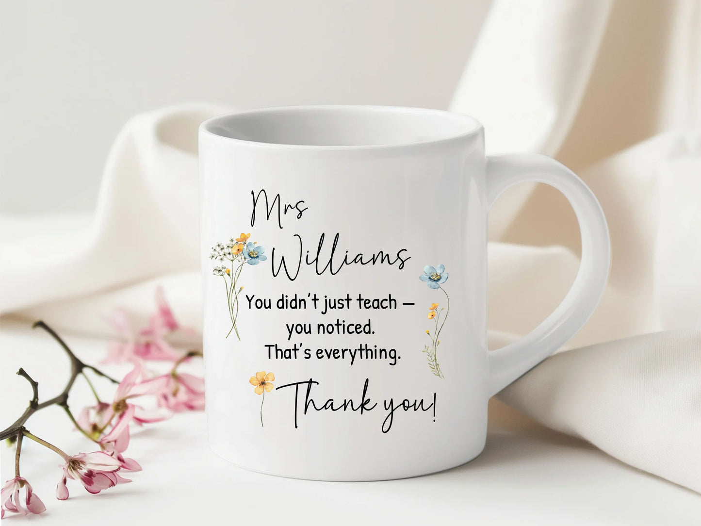 Elegant personalised mug for favourite teacher