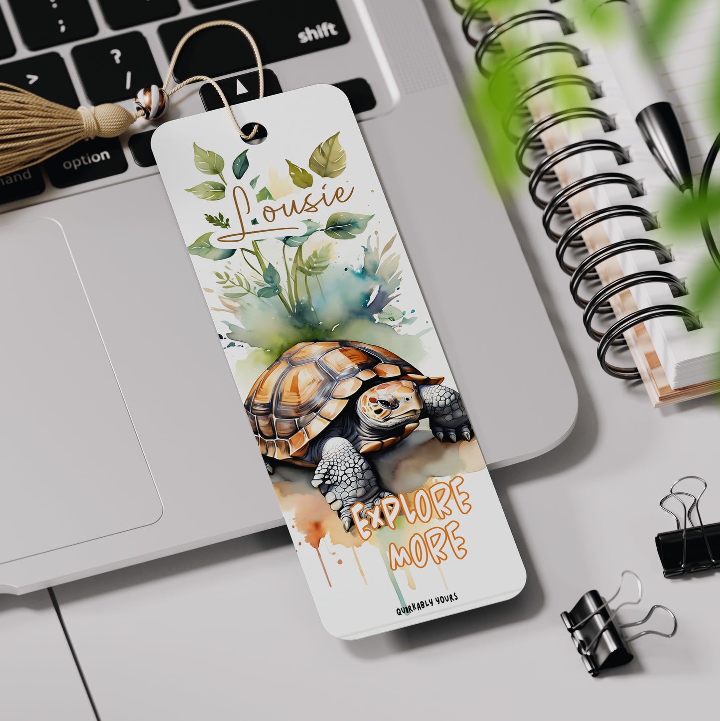 Quirky tortoise bookmark with tassel UK