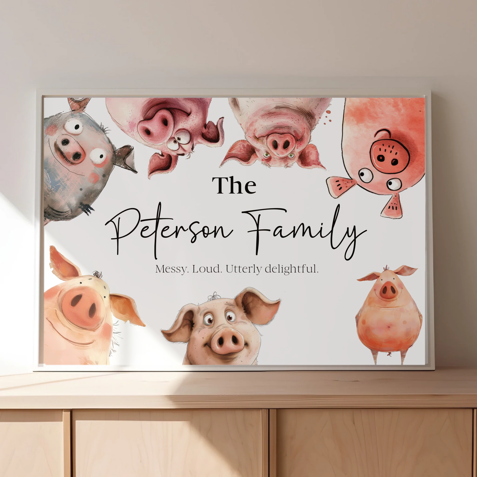 humorous pig home decor gift