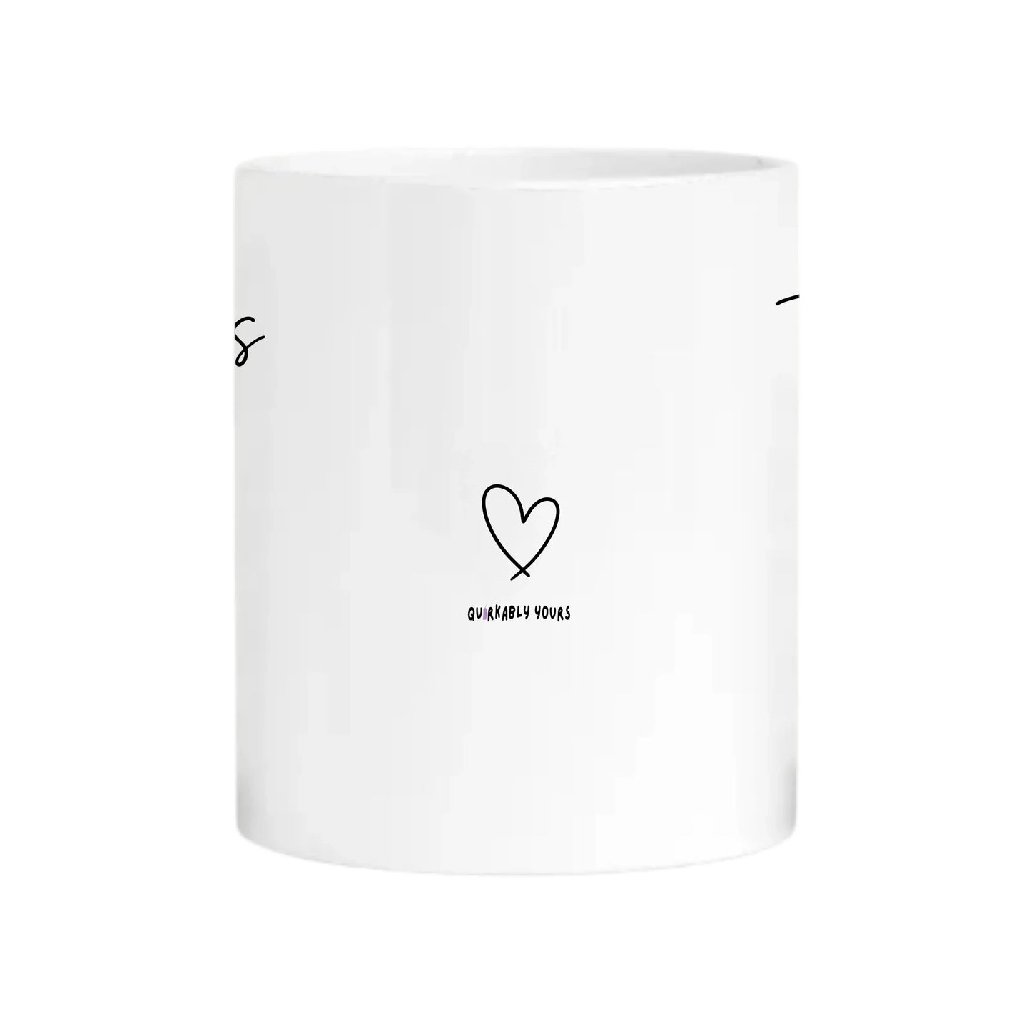 Quirky custom mug with names and paw prints