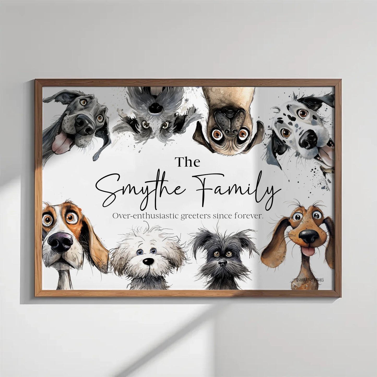 Quirky Dog Family Illustration