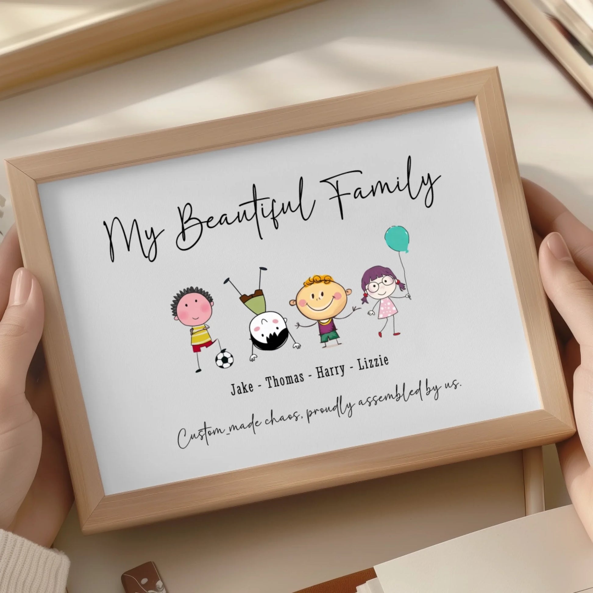 Family wall art personalised with children’s names
