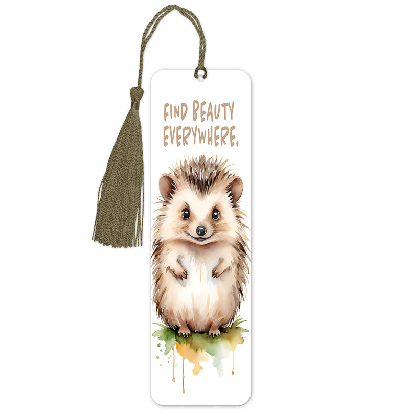 Find Beauty Everywhere Hedgehog Bookmark – Cute Gift for Book Lovers