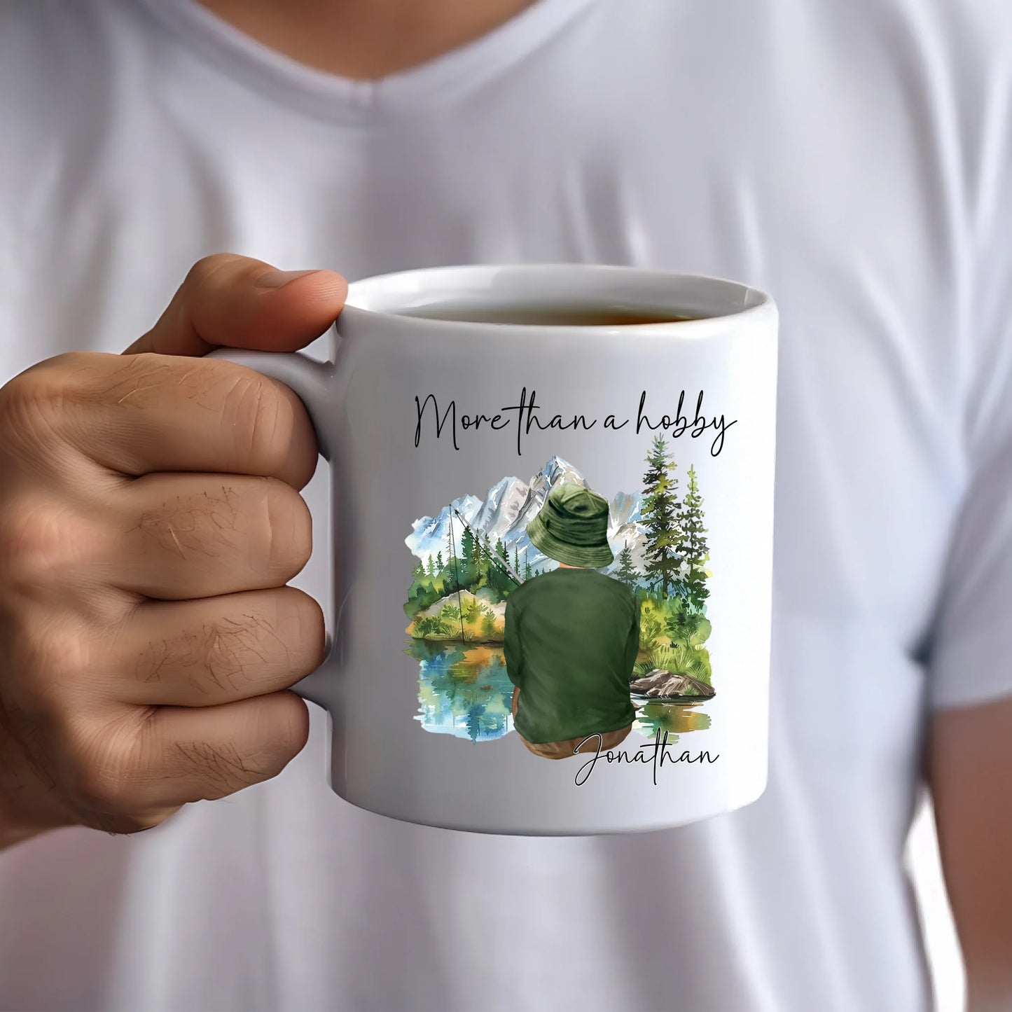 Peaceful fishing personalised mug
