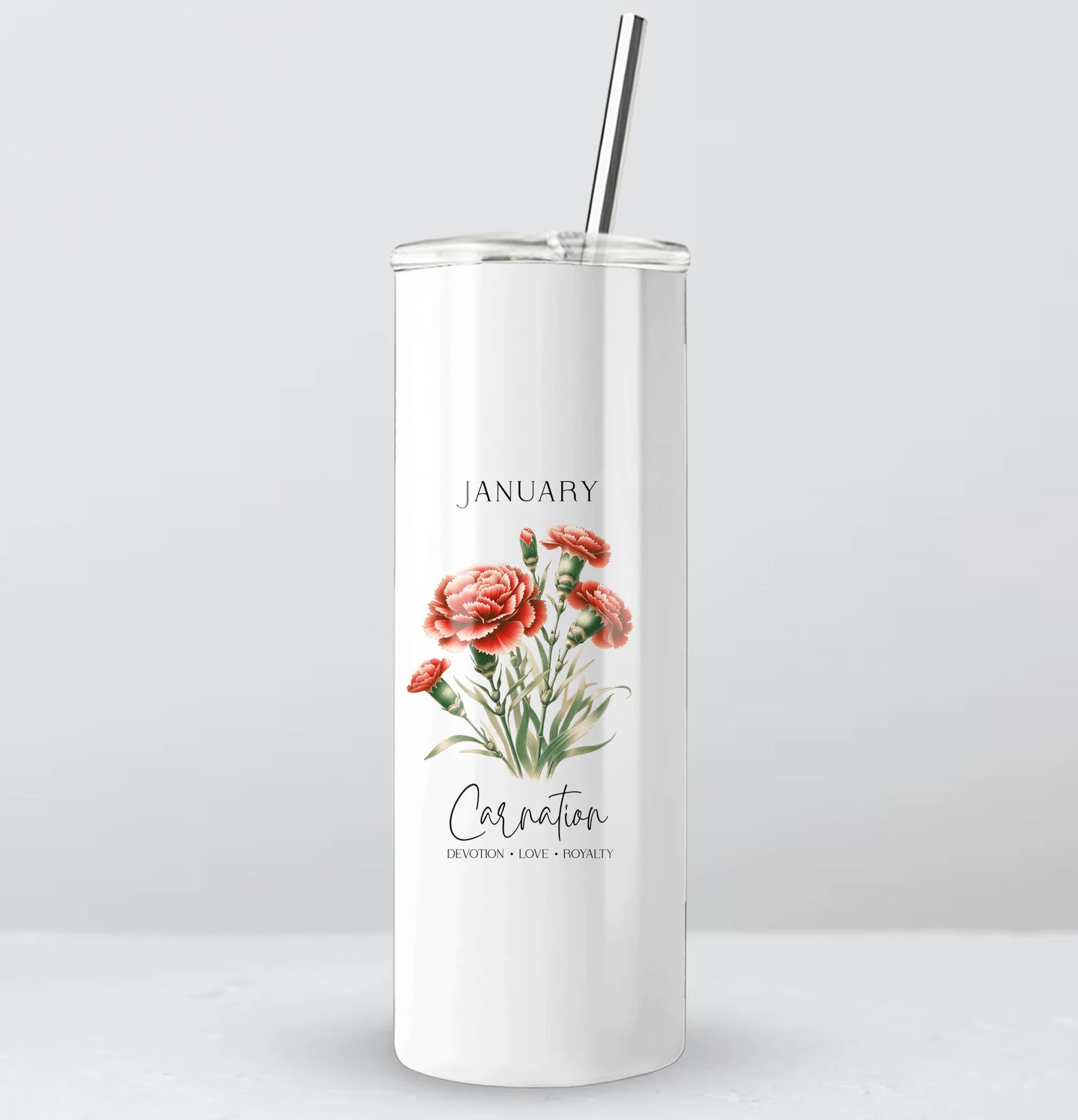 Floral birth month insulated cup – unique gift idea UK