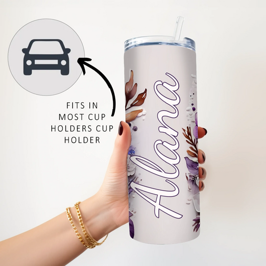Insulated floral drinks cup