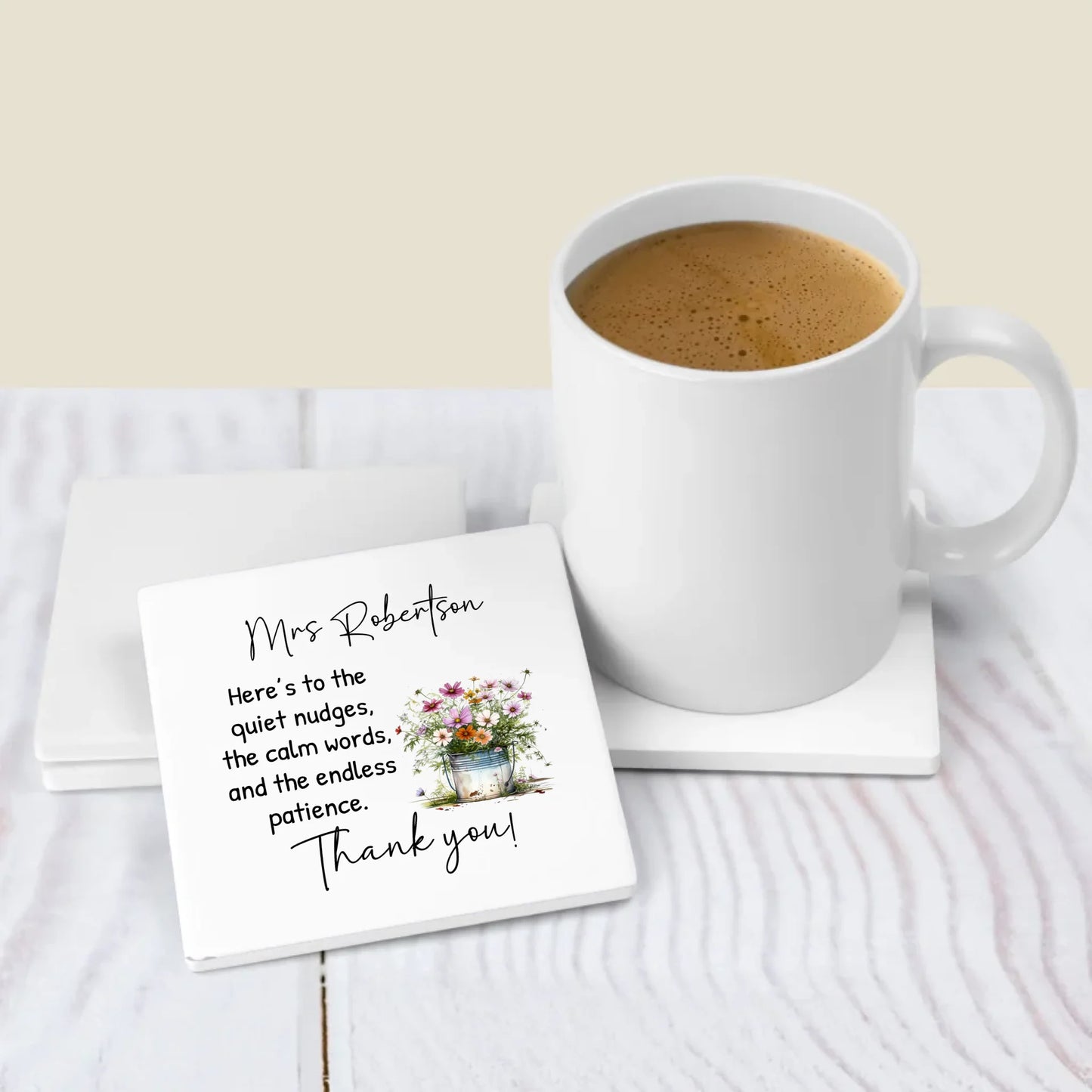 Custom thank you teacher coaster