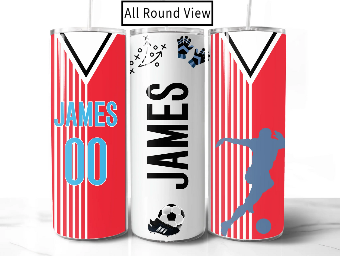 Team colour drinks tumbler for football fans