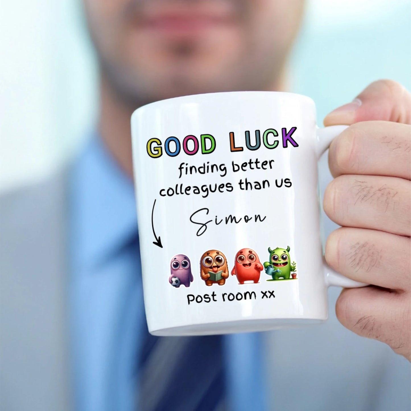 Fun Leaving Gift for Workmates – Personalised Good Luck Mug