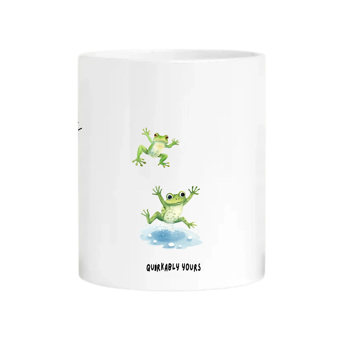 Fun personalised frog mug with character and charming frog design