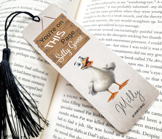 silly Goose bookmark with custom text