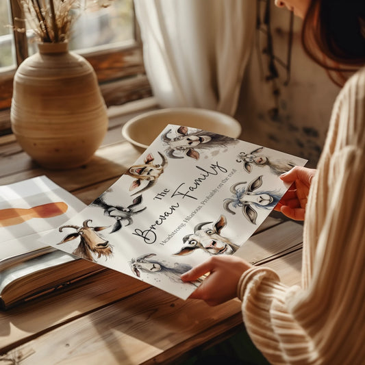 Funny goat print gift for quirky families