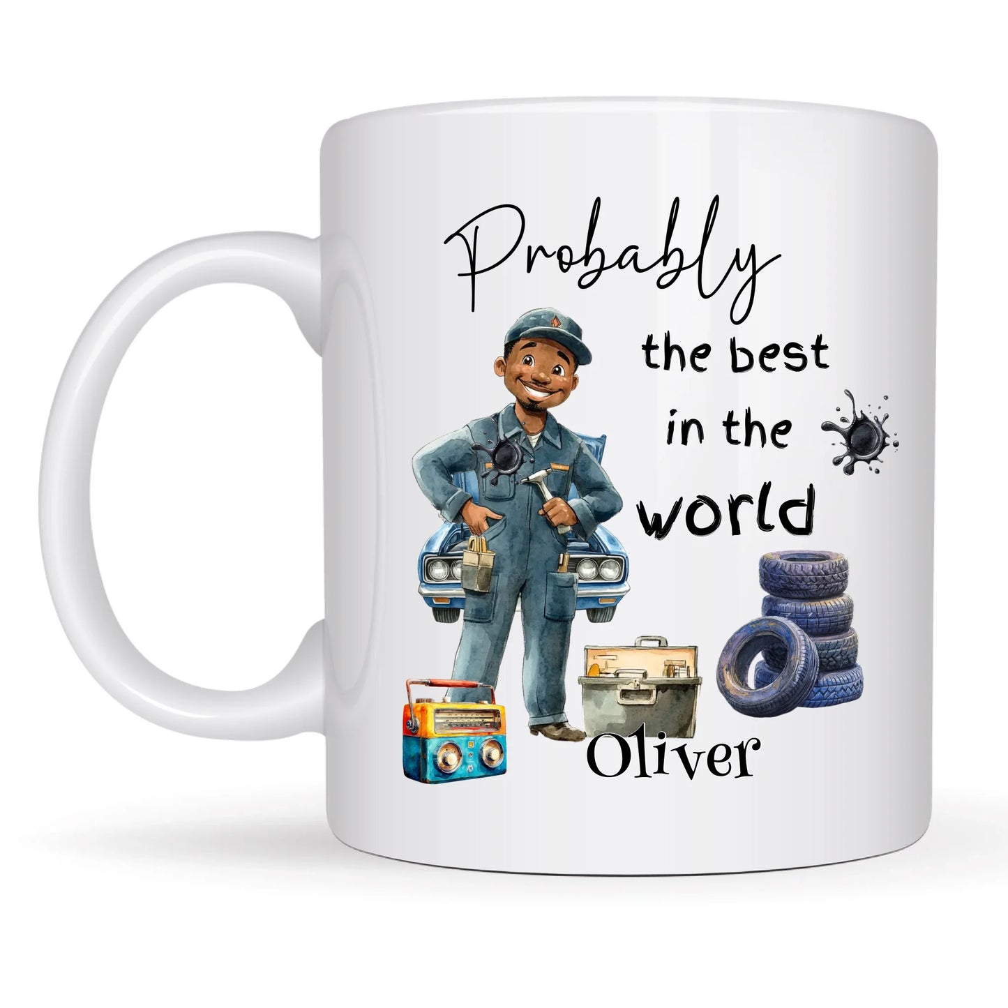 Mechanic mug with tools illustration – fun gift for a mechanic