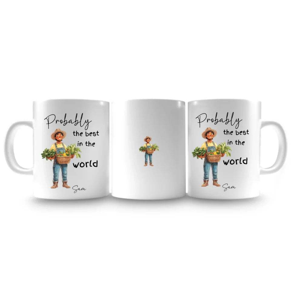 Gardener mug with plant design