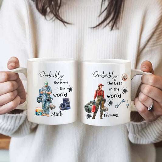 Unique good gift for mechanic – custom ceramic mug