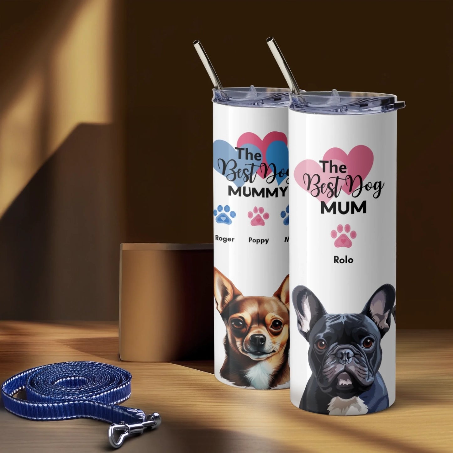 Pet parent gift cup with blue paws