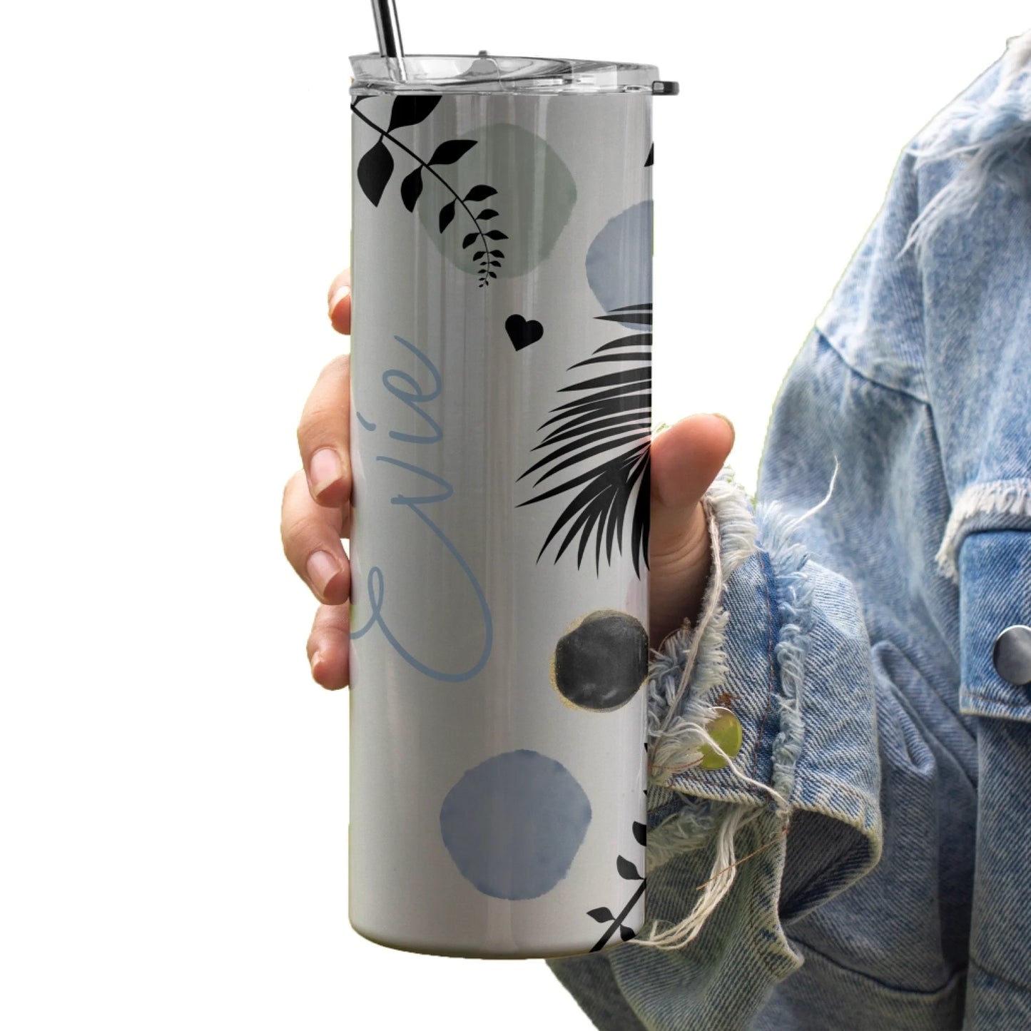 custom name insulated mug with boho design