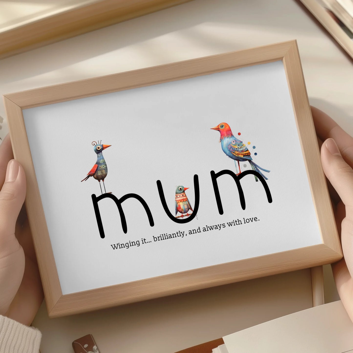 Personalised birds print for mum