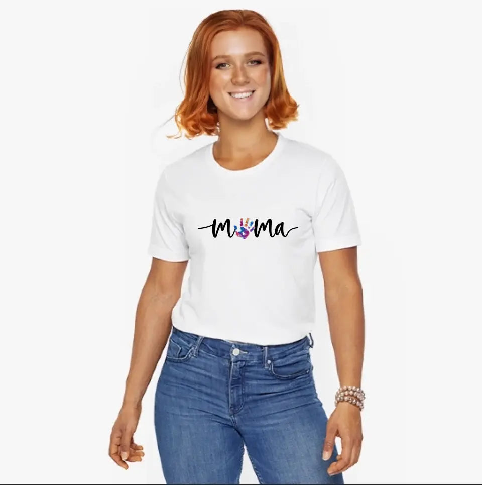 funny handprint mum shirt