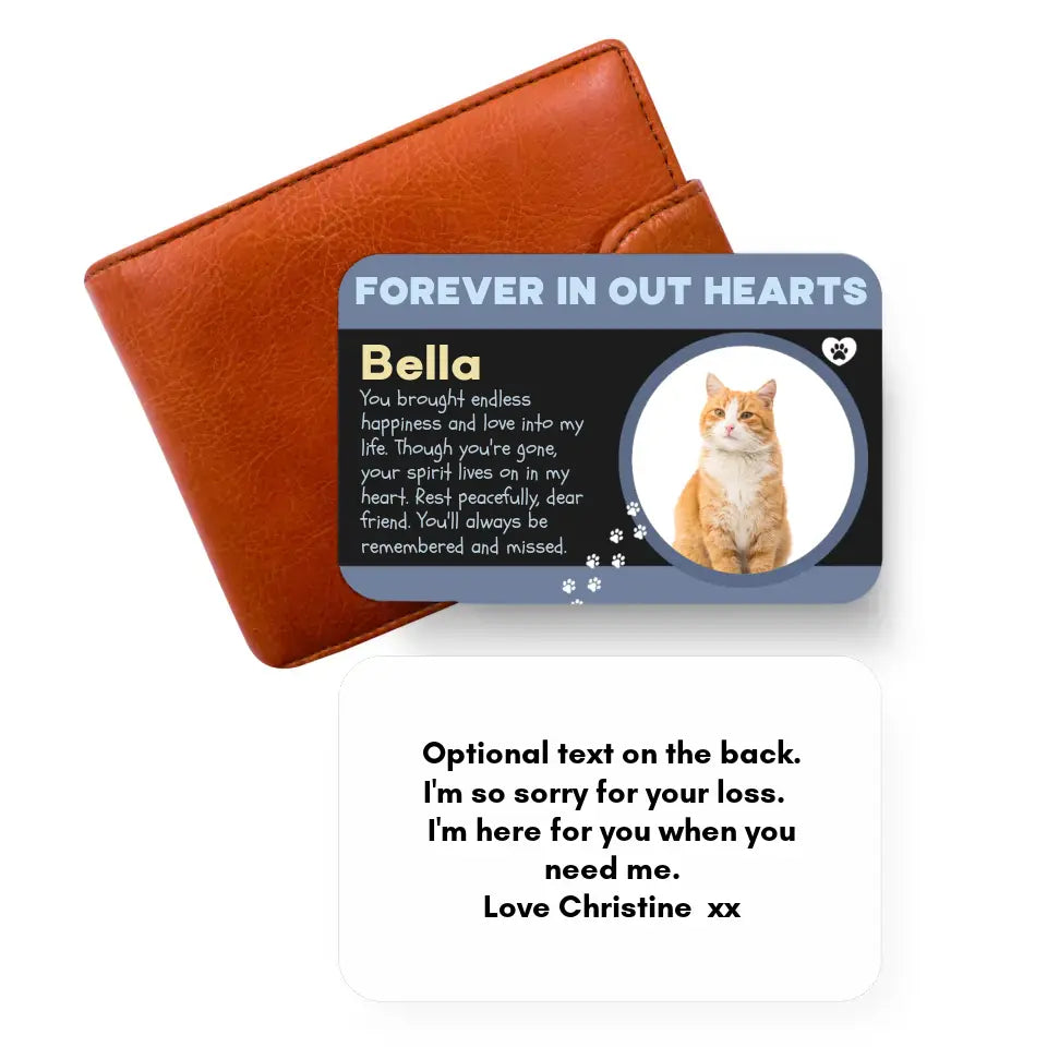 gift cute card with photo upload for cat memorial loss