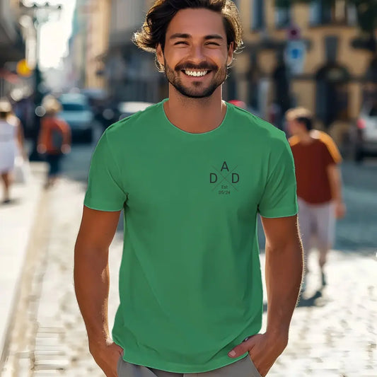 Bold Letters DAD green T-Shirt with EST Year