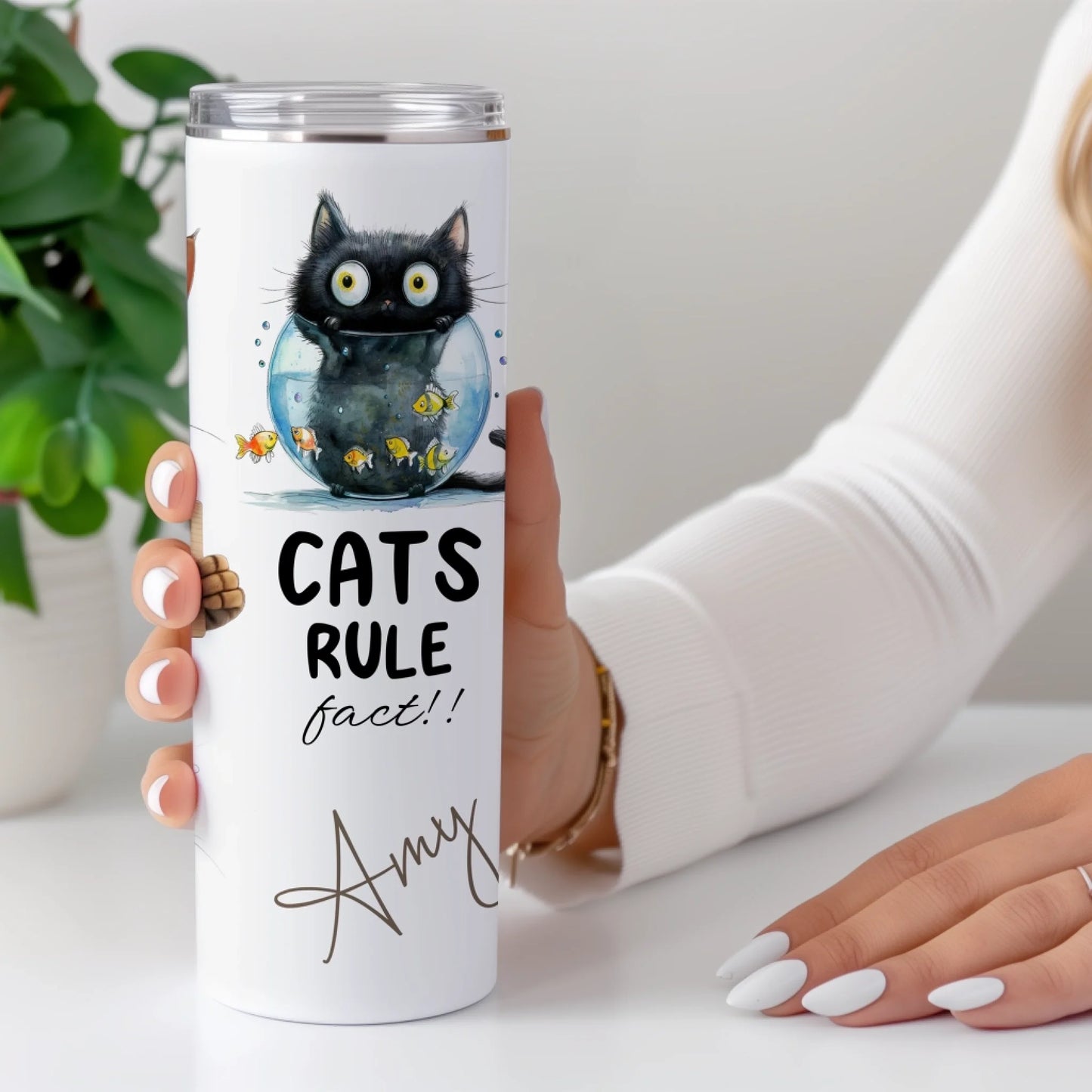 quirky cat lover insulated sport cup