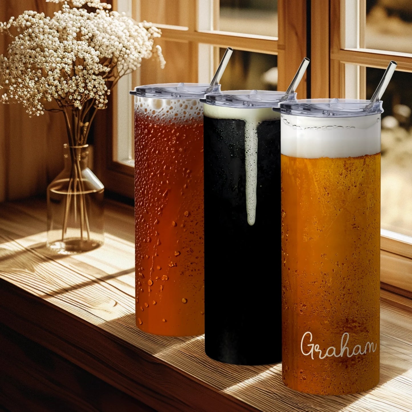 Ale-look personalised stainless steel travel cup
