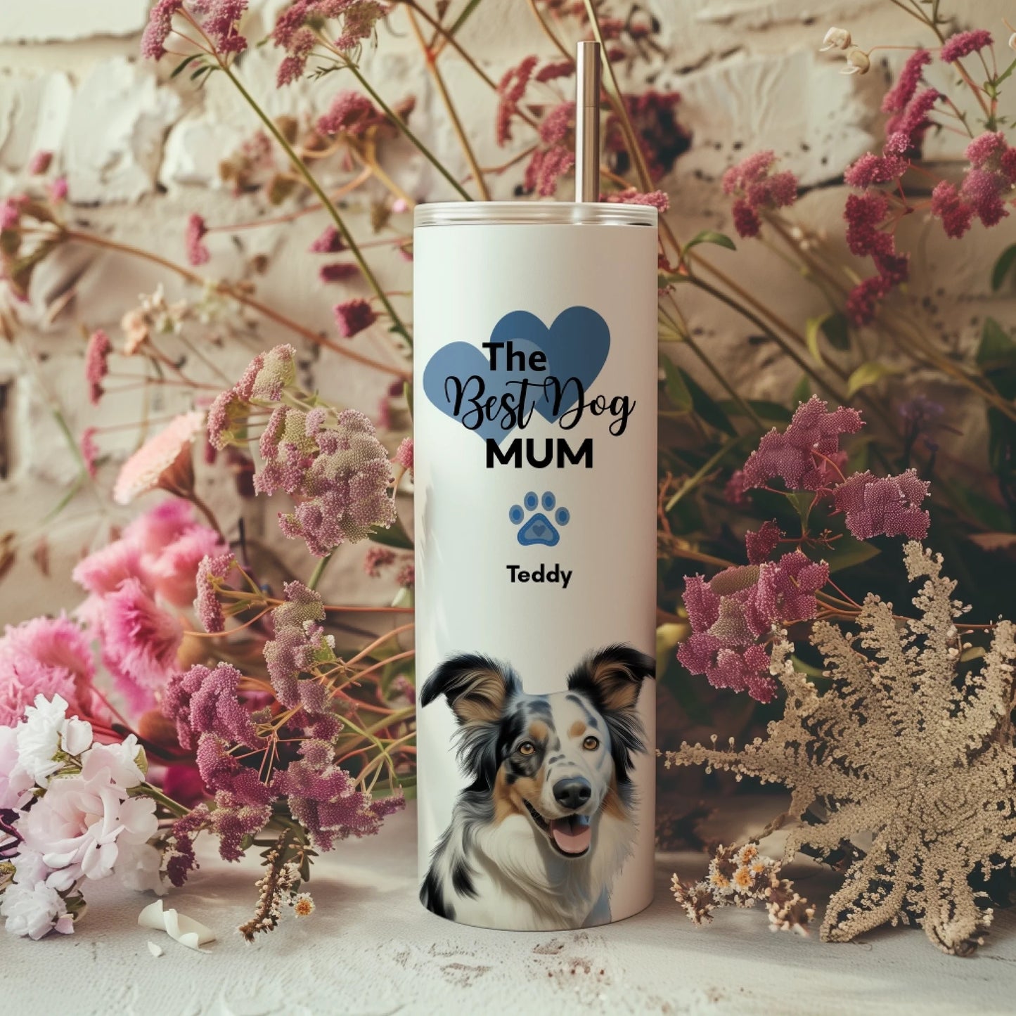 Personal dog cup gift with chosen quote and breed