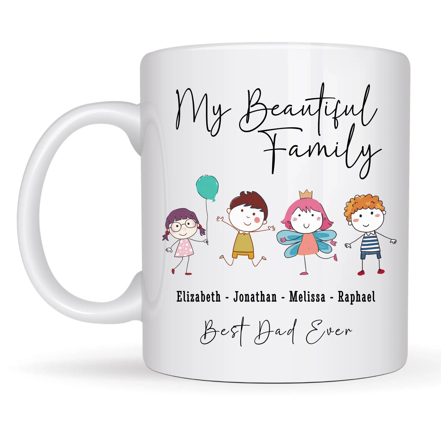 Custom stick people mug