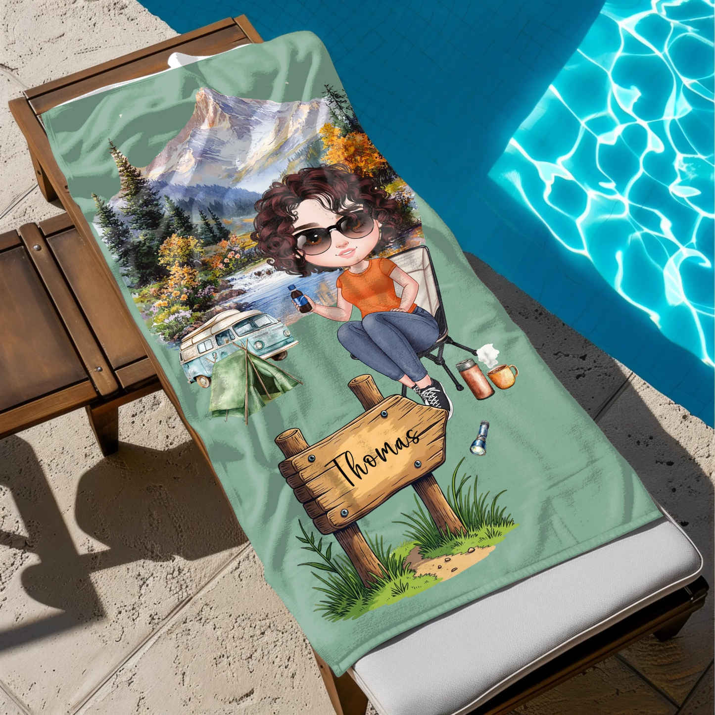 Custom character camping towel