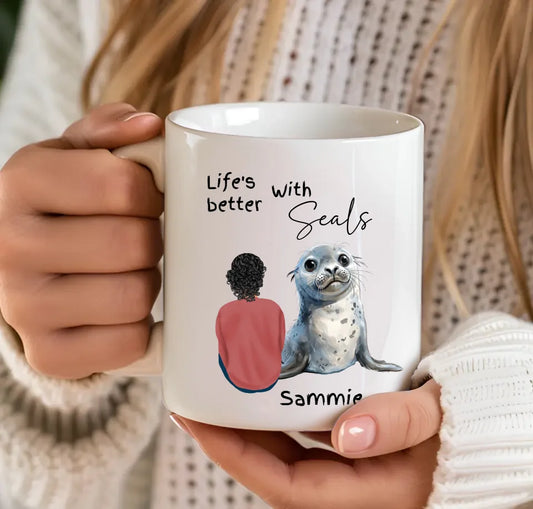 Personalised seal gift mug