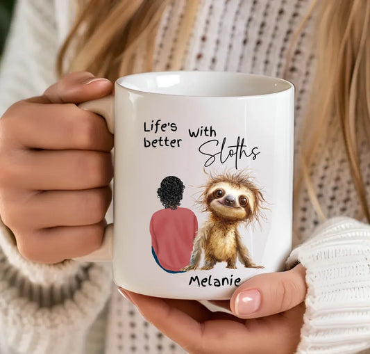 Cute sloth tea mug