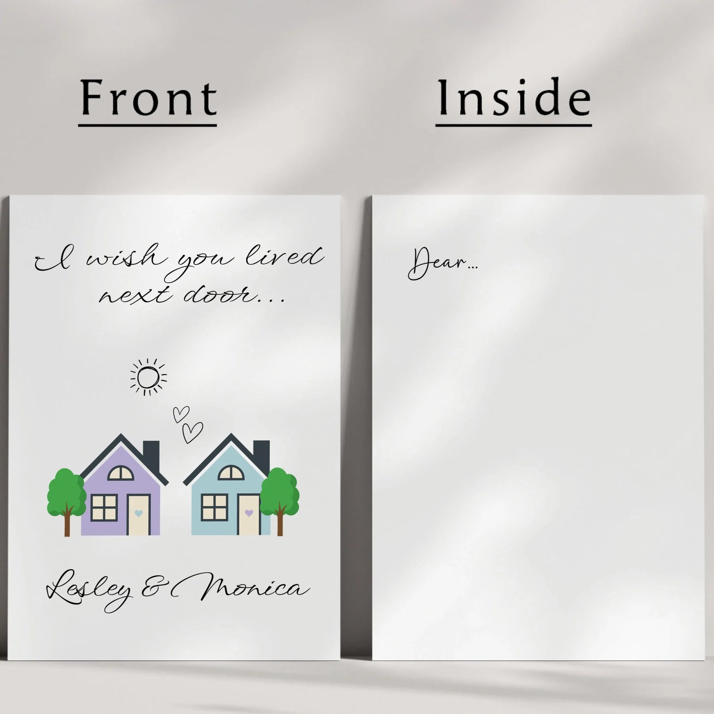 miss you card with optional custom text