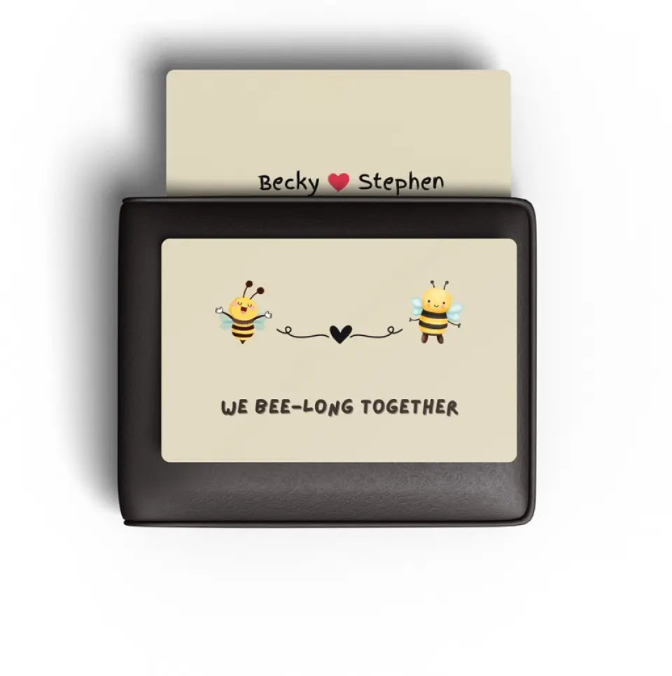 Personalised love message card in wallet
