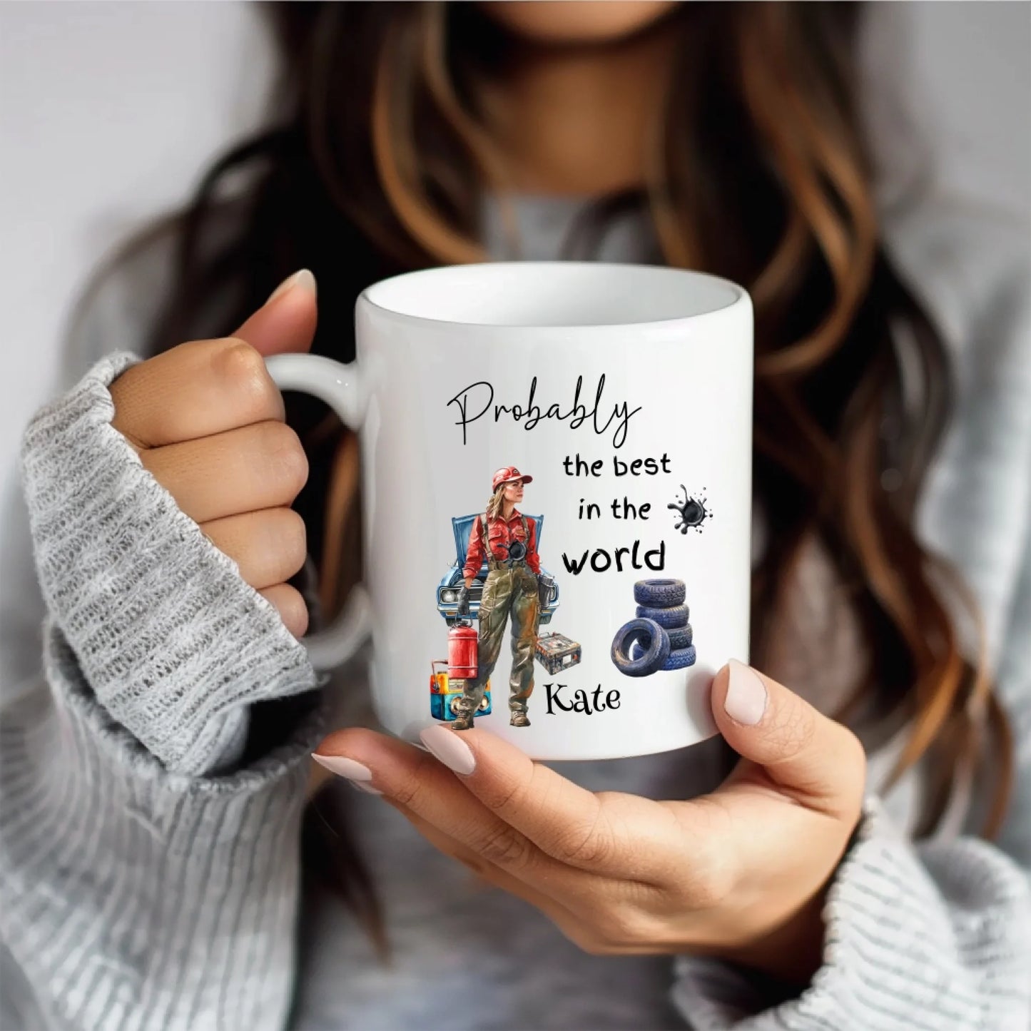 Durable ceramic mug – customised good gift for mechanic