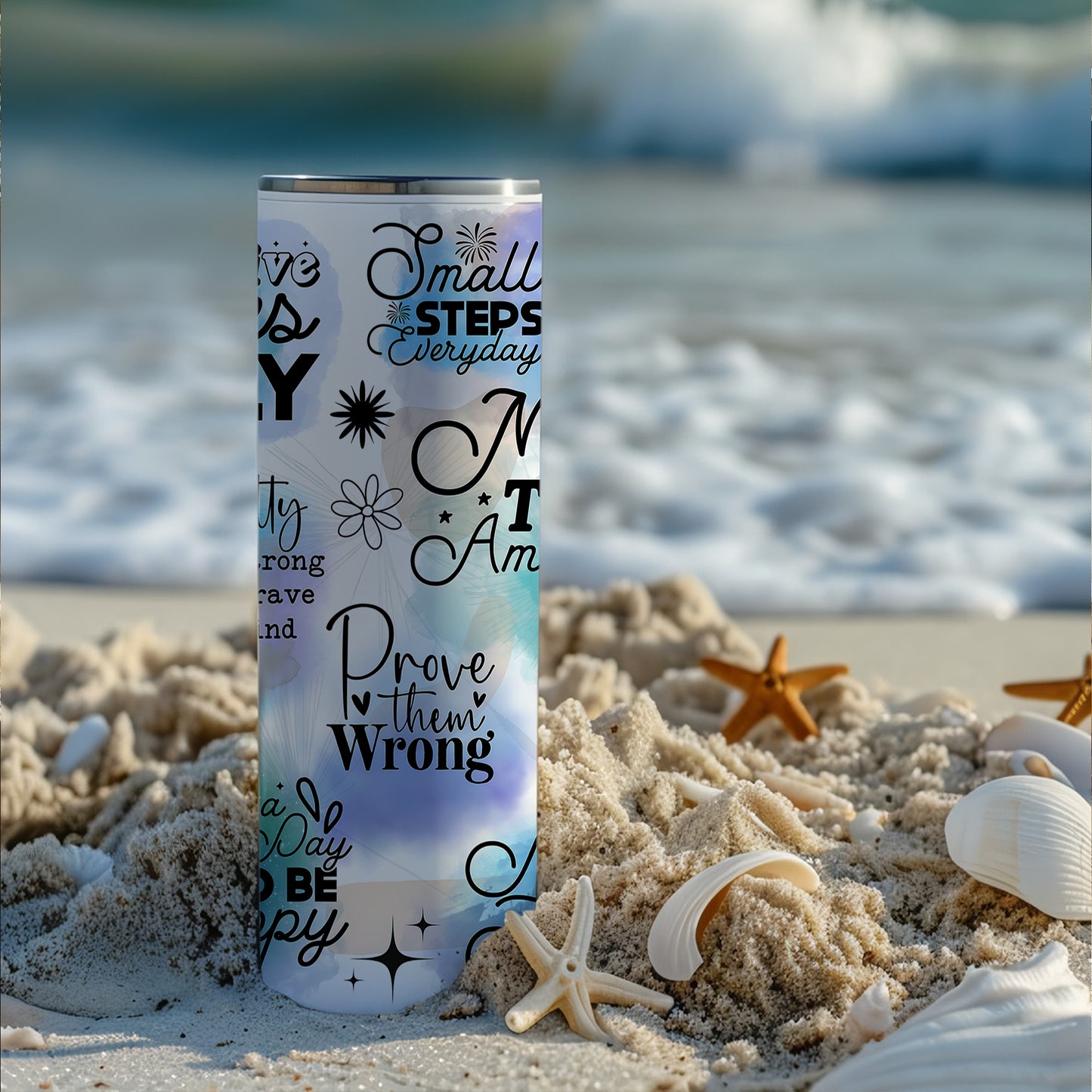 Mindful drinks flask featuring uplifting quotes for motivation