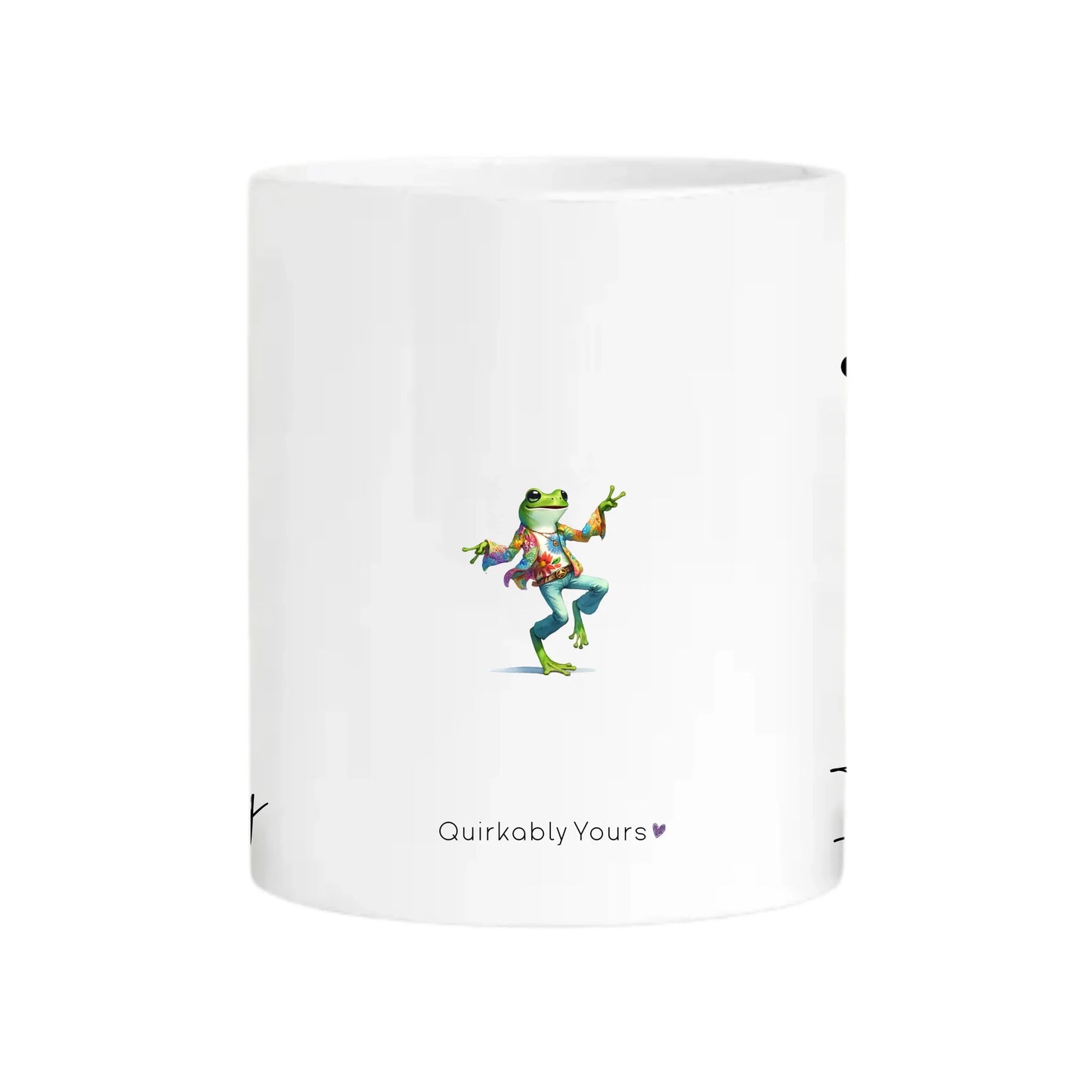 Yoga and mindfulness mug with quirky frog design
