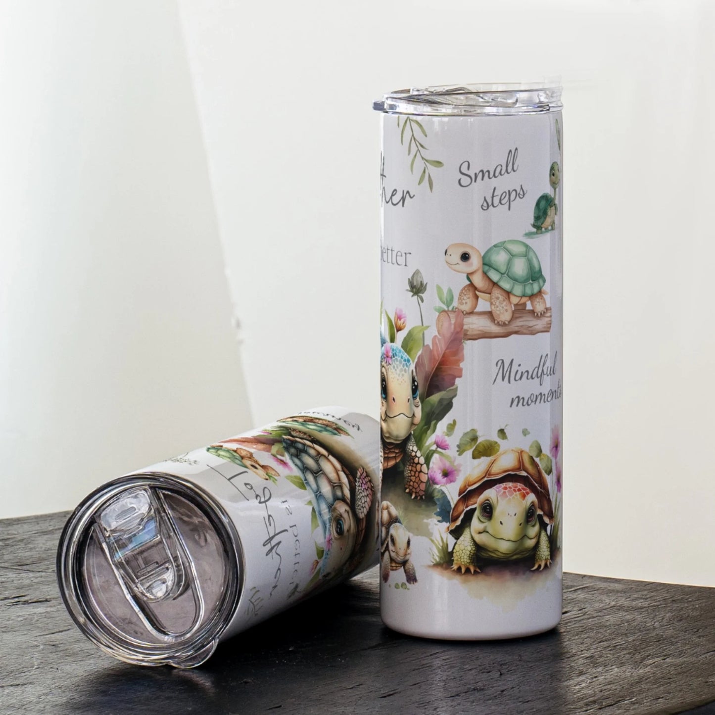 whimsical watercolour tortoise insulated drinks cup