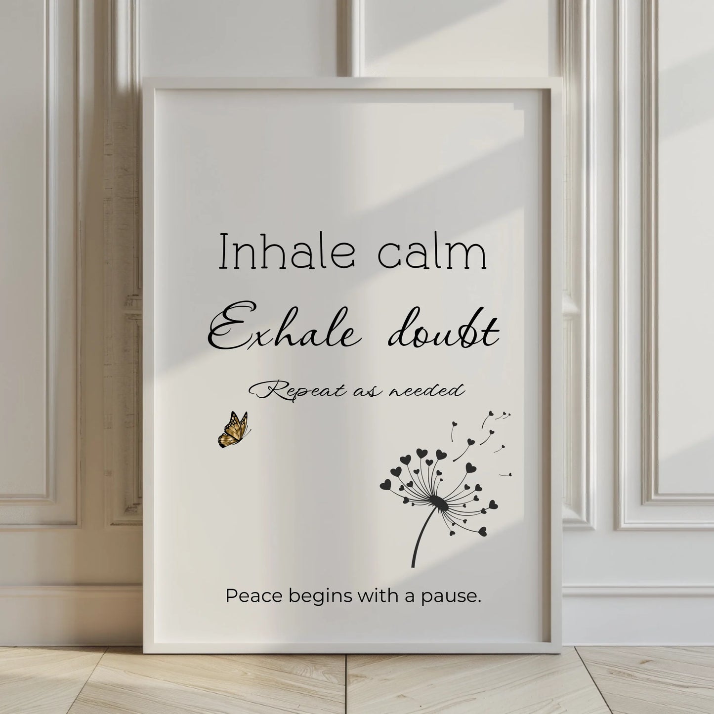 Yoga and meditation mindfulness quote print gift UK