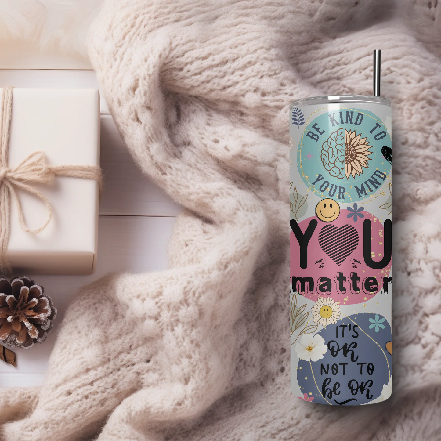 Mental health gift reusable cup