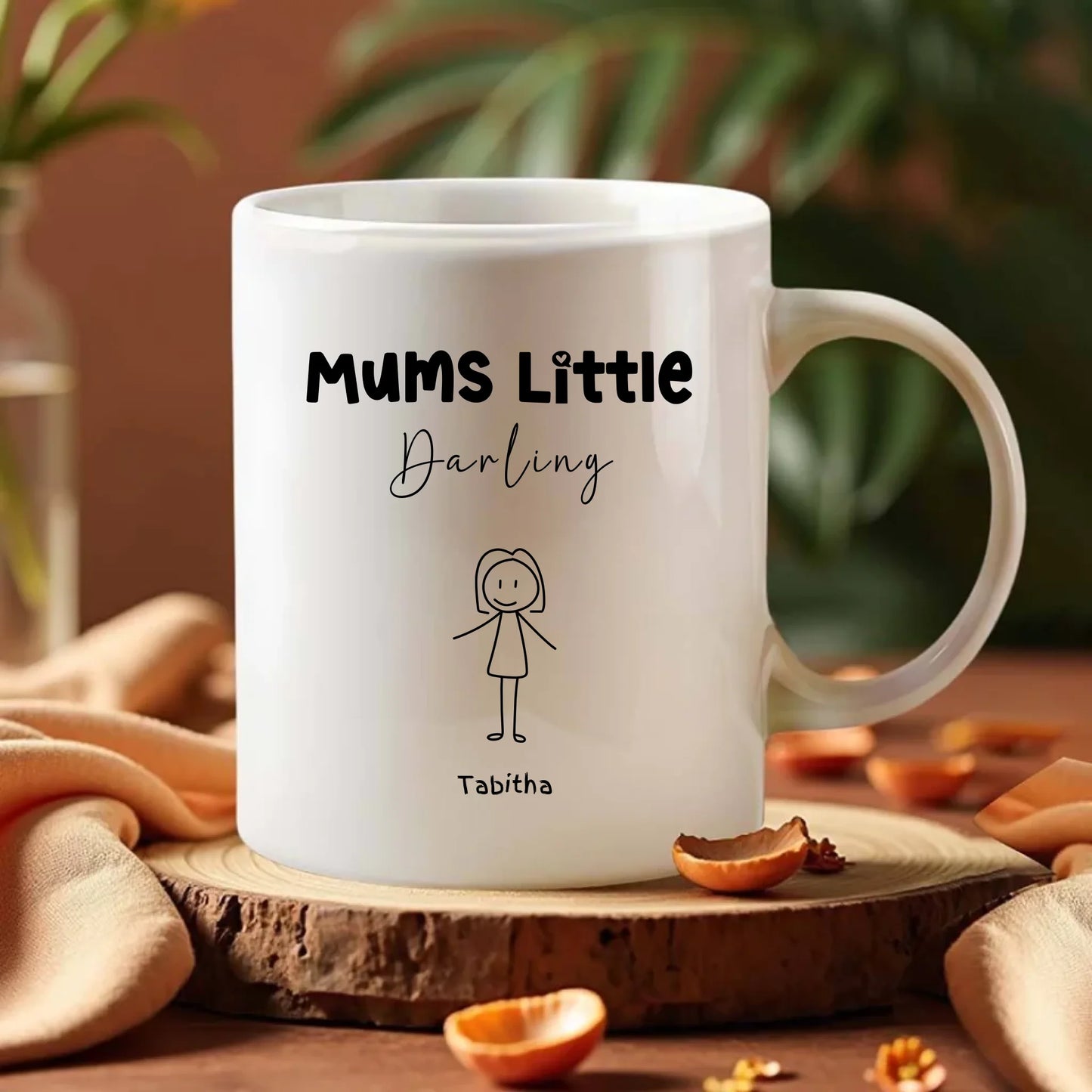 Outline stick figure mug