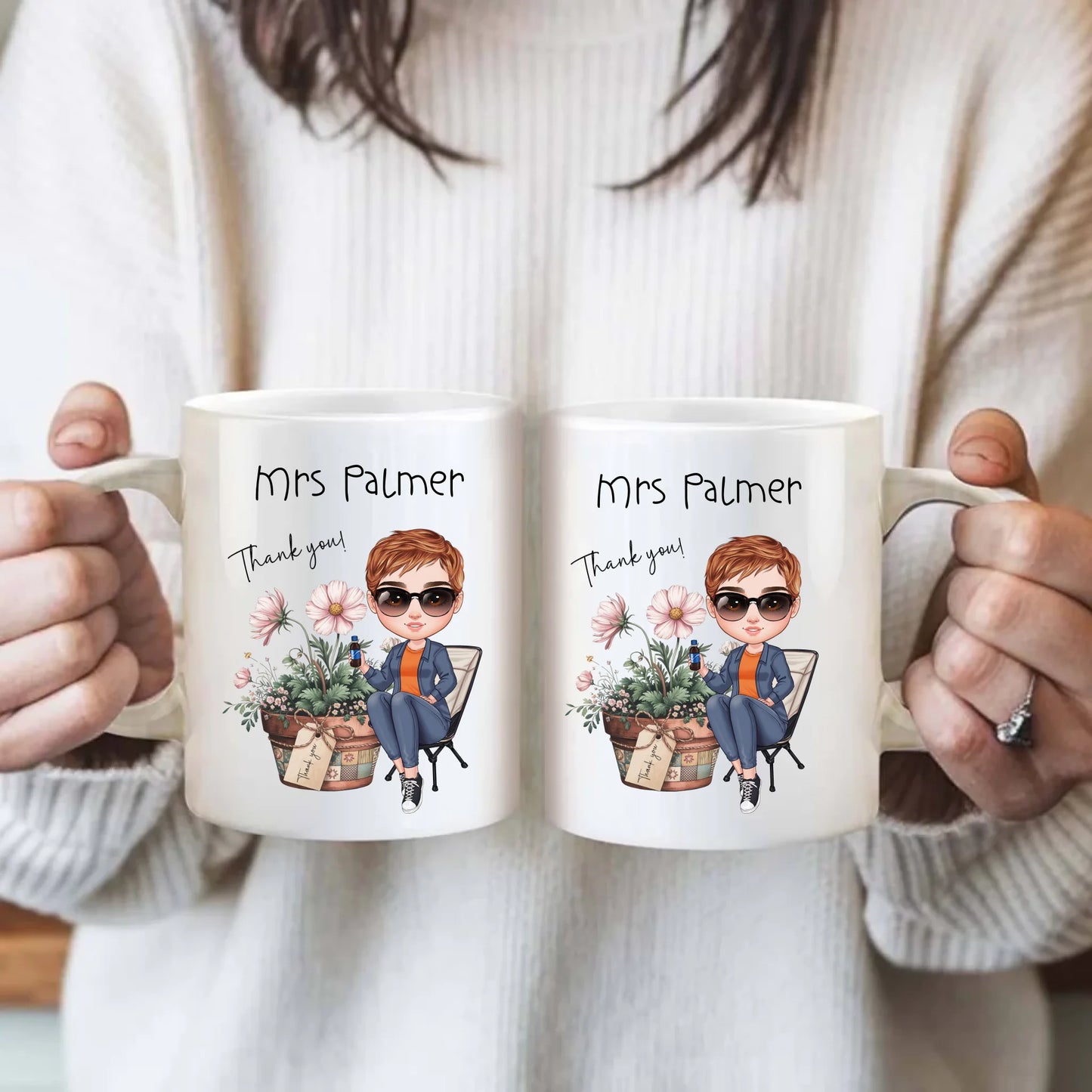 Custom cartoon person mug UK
