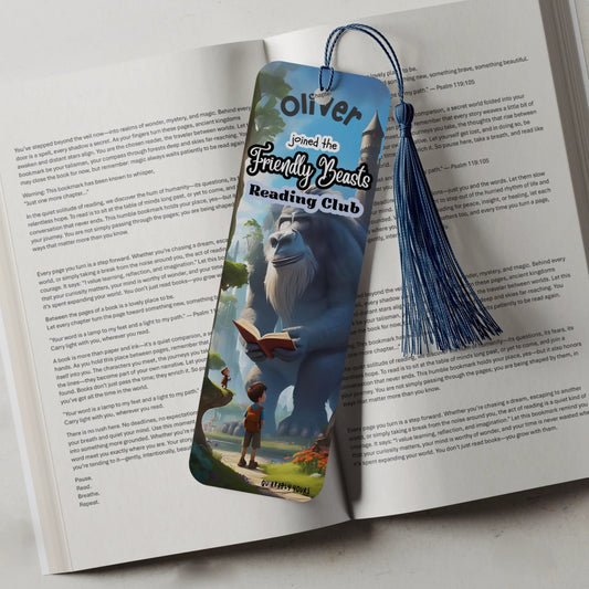 mythical creature bookmark personalised with name
